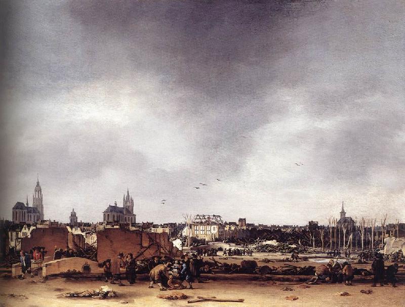 POEL, Egbert van der View of Delft after the Explosion of 1654 af